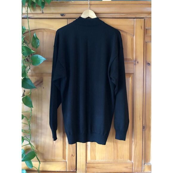 Mens FRANCO ROSSI ITALY Wool Blend Black Pullover Sweater SZ XL - Picture 6 of 11